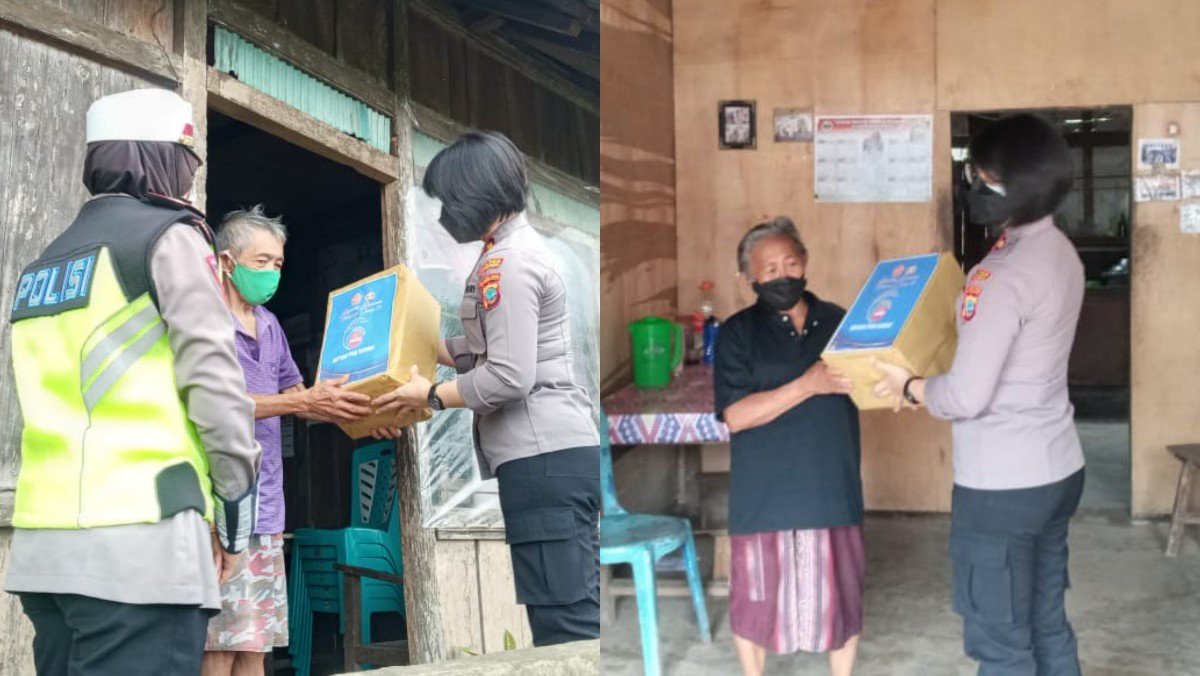 Masih di Masa Pandemi Covid-19, Polres Tomohon Bantu Masyarakat Kurang Mampu