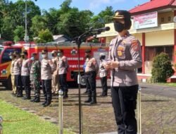 Perubahan Cuaca Terjadi, Polres Tomohon Gelar Apel Kesiapan Tangani Bencana