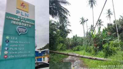 Cuaca Ekstrim Rusak Jaringan Listrik di Sejumlah Titik, ULP Inobonto ‘Gerak Cepat’